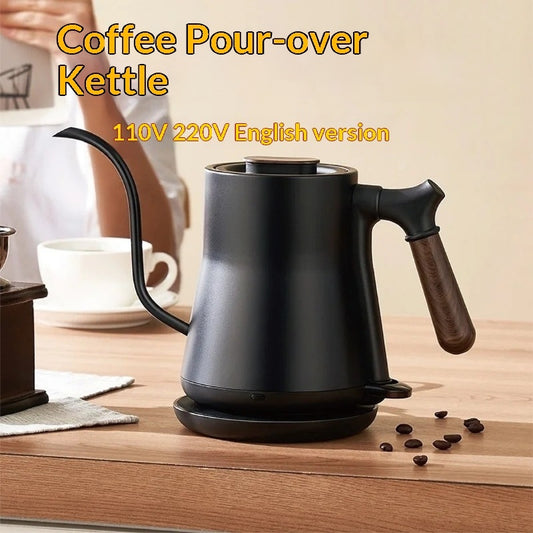 Slim, Long-spouted Stainless Steel Pour-over Coffee Kettle With Ear Handles