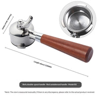 Coffee Machine 304 Stainless Steel Dual-spout Solid Wood Handle