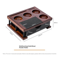 Multi-functional Solid Wood Tamper Holder And Grounds Container