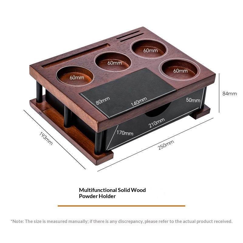 Multi-functional Solid Wood Tamper Holder And Grounds Container