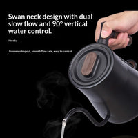 Slim, Long-spouted Stainless Steel Pour-over Coffee Kettle With Ear Handles