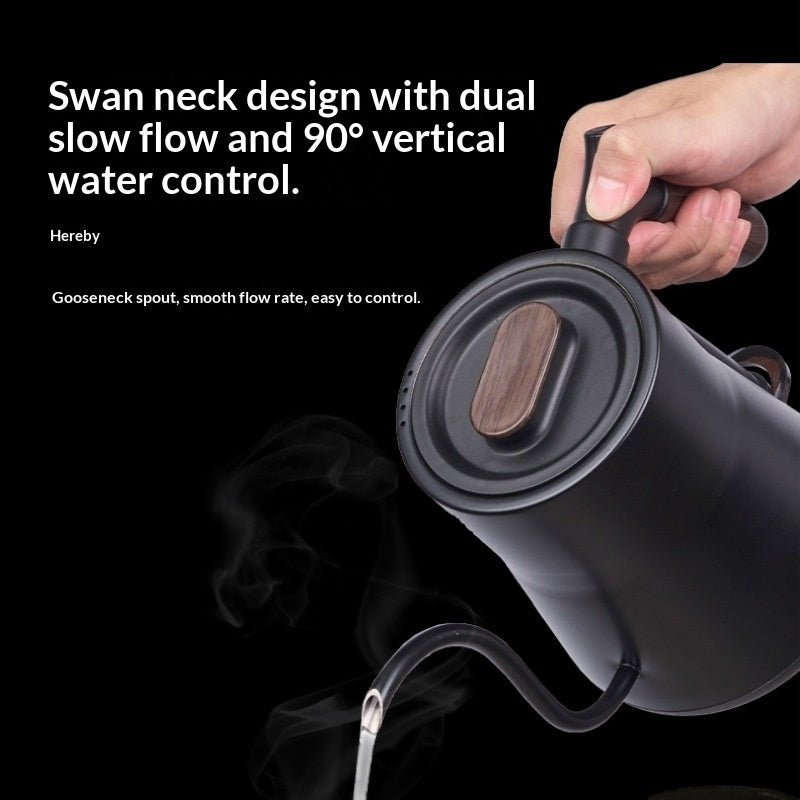 Slim, Long-spouted Stainless Steel Pour-over Coffee Kettle With Ear Handles