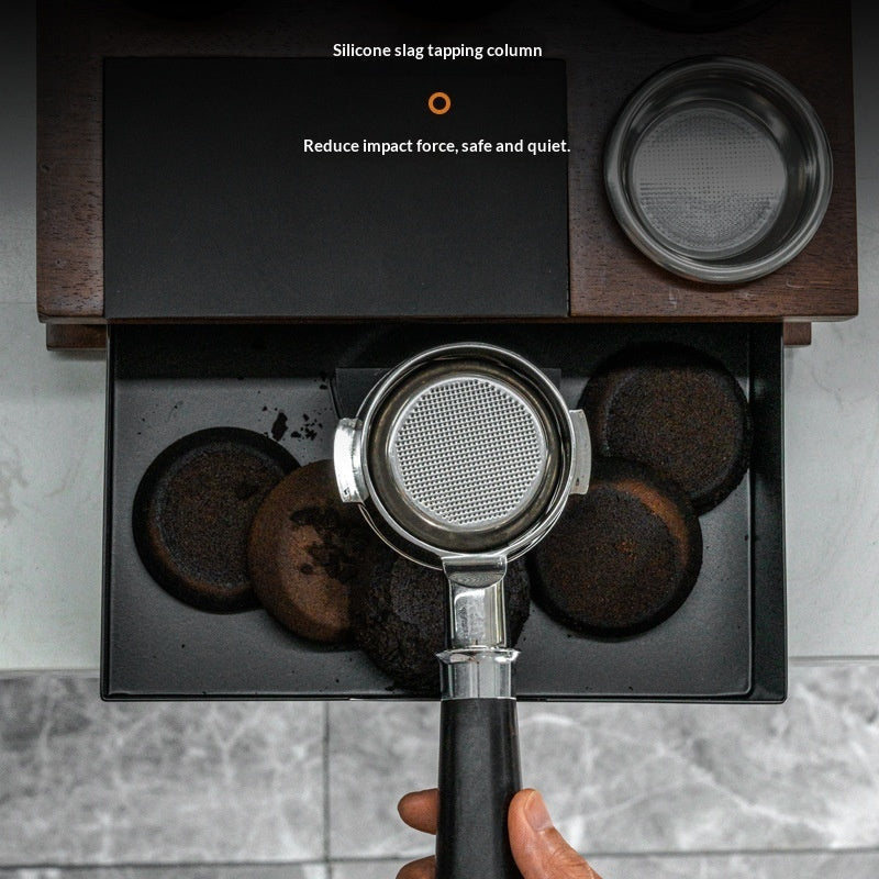 Multi-functional Solid Wood Tamper Holder And Grounds Container