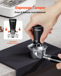 Espresso-Tamper 53 Mm, Gefederter Kaffeetamper, 13,6 Kg Tamper-Werkzeug Kaffeewerkzeug Für Kaffeemaschine Kaffeezubehör Edelstahl-Tamper Kaffeestampfer Mit Rutschfestem Griff Schwarz