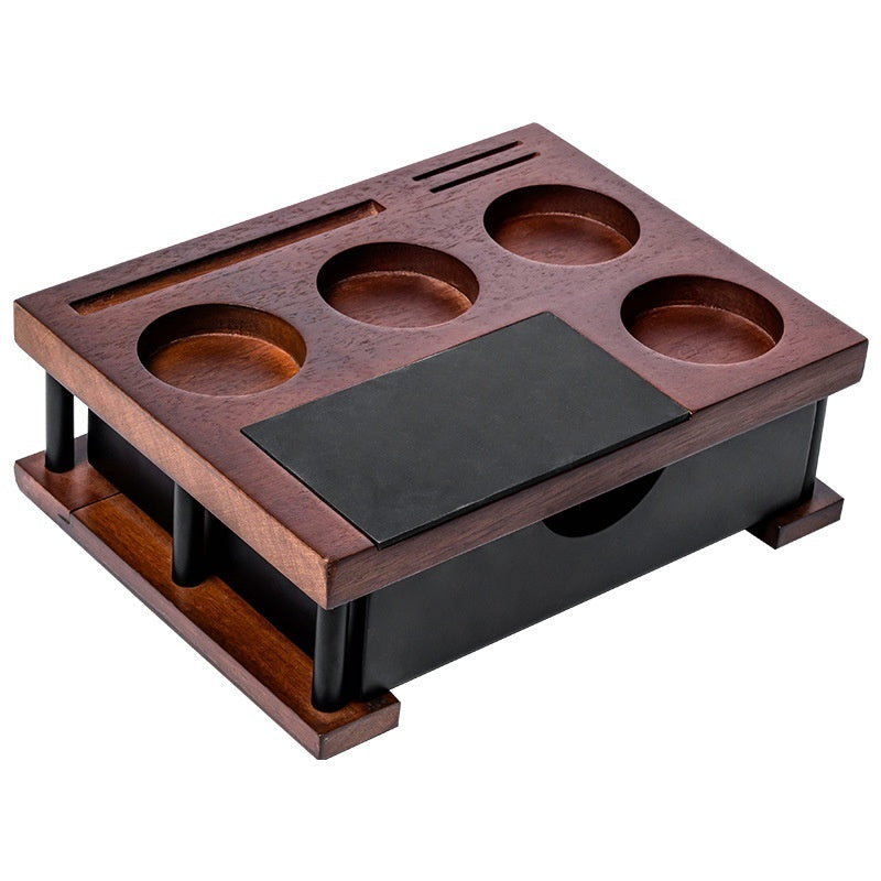 Multi-functional Solid Wood Tamper Holder And Grounds Container