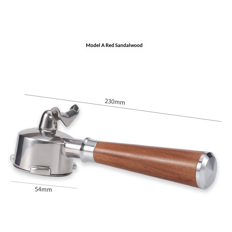 Coffee Machine 304 Stainless Steel Dual-spout Solid Wood Handle
