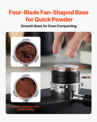 Coffee Distributor 51mm, 2-in-1 Adjustable Espresso Distributor With Fan-Shaped Base, Coffee Distributor 304 Stainless Steel With Easy-to-Disassemble Design