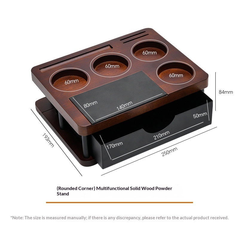 Multi-functional Solid Wood Tamper Holder And Grounds Container