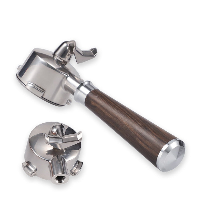Coffee Machine 304 Stainless Steel Dual-spout Solid Wood Handle